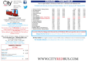 Orari City Tour Bologna 11 Gennaio -28 Febbraio 2016
